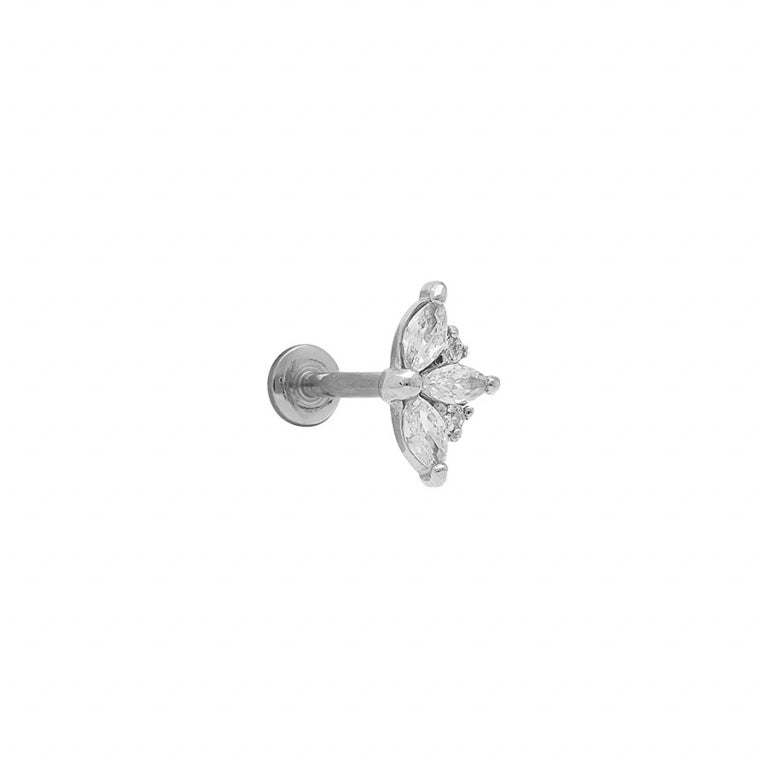 Witte zirkoniumoxide piercing – Zilverstaal | Azulin