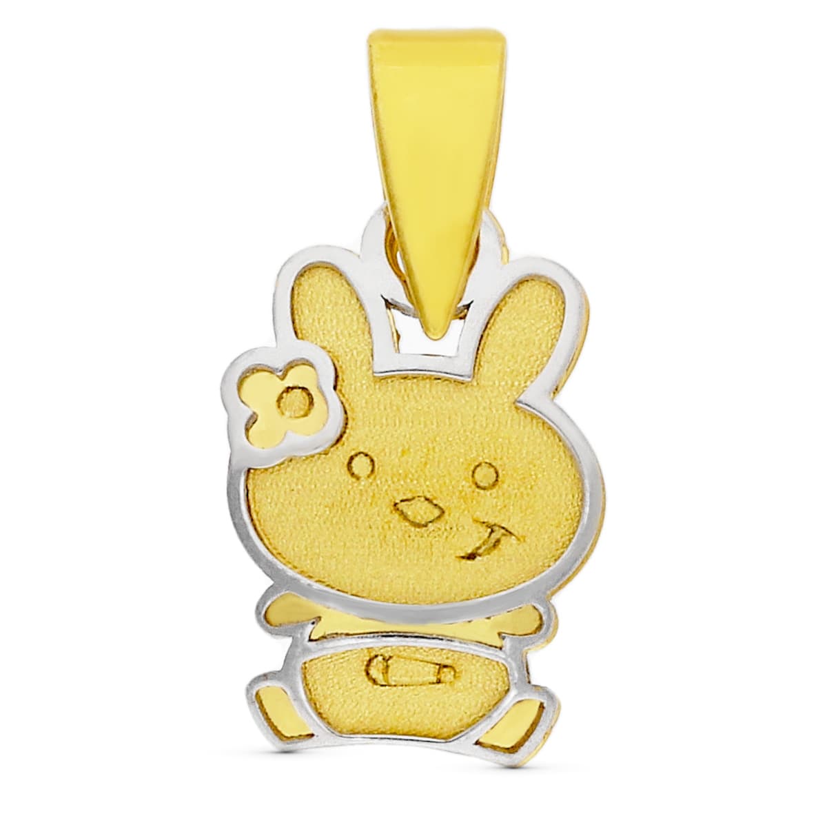 Pingente Coelho em Ouro Bicolor 18K 10X6 mm