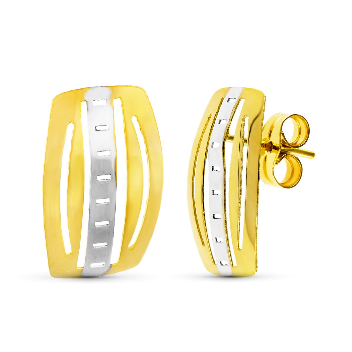 18K Two-Tone Gold Earrings