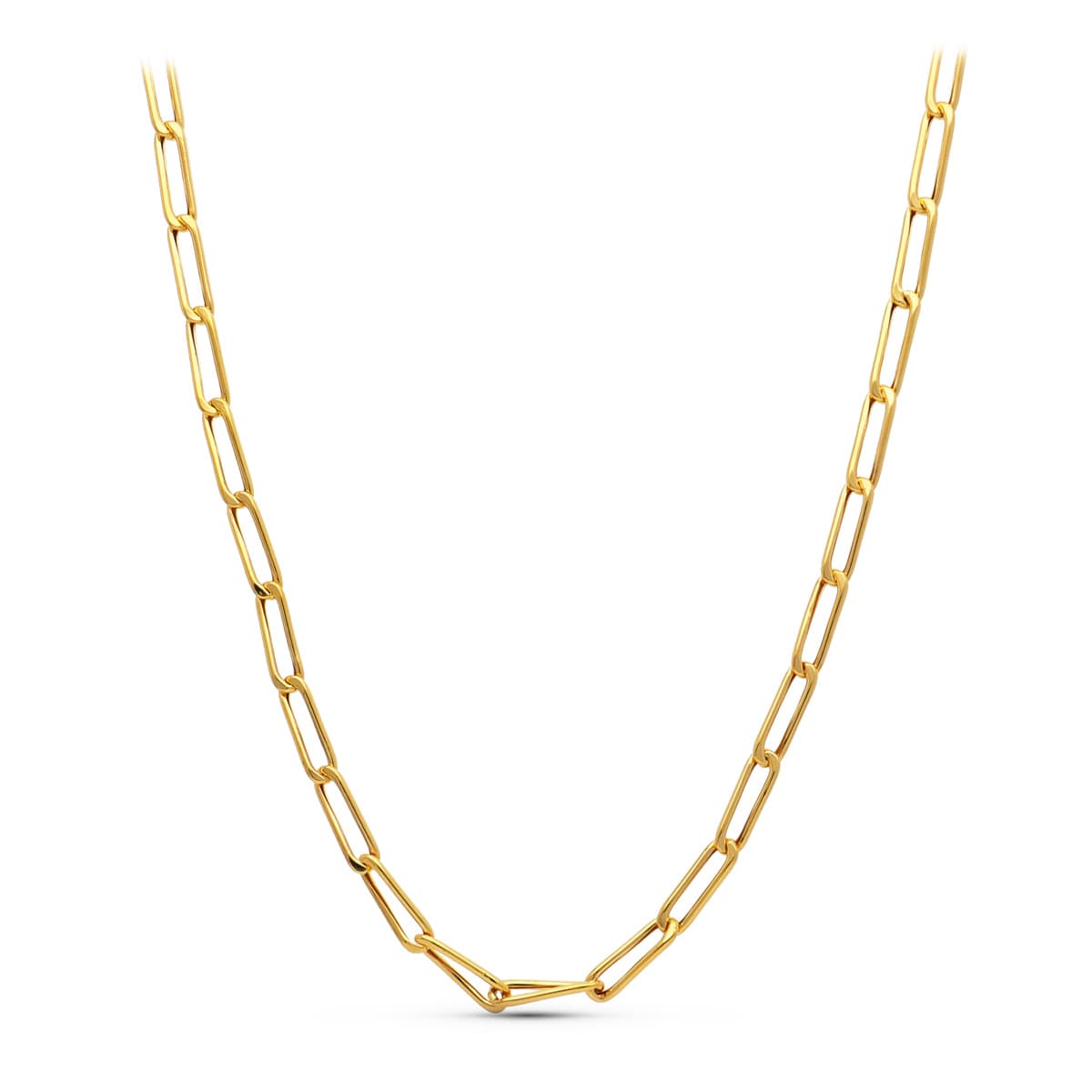 18 K gult gull hul hest link kjede 67 cm
