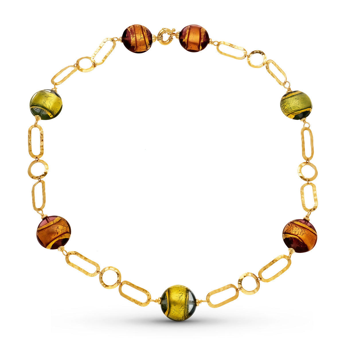 18K Yellow Gold Necklace Balls 19 mm 50 Cm