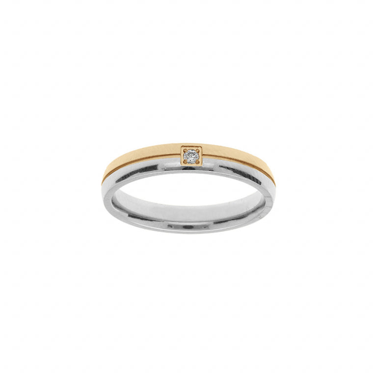 Dubbele stalen ring met witte oxide