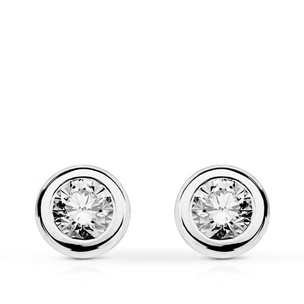 Brincos de diamante 18K em ouro Chaton 0.300KTS.