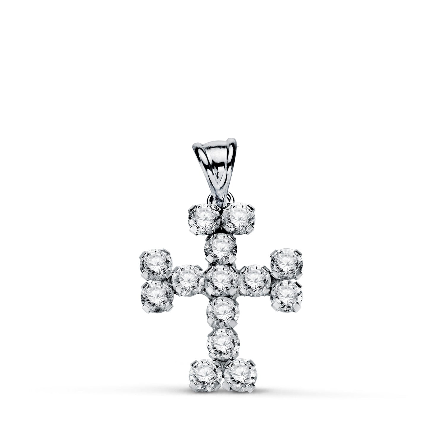 18K vitguldskors med Cubic Zirconia i klorna Storlek: 19 x 15 mm