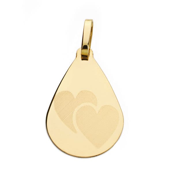 18K Guld Guld Hjärthänge 21X14 mm