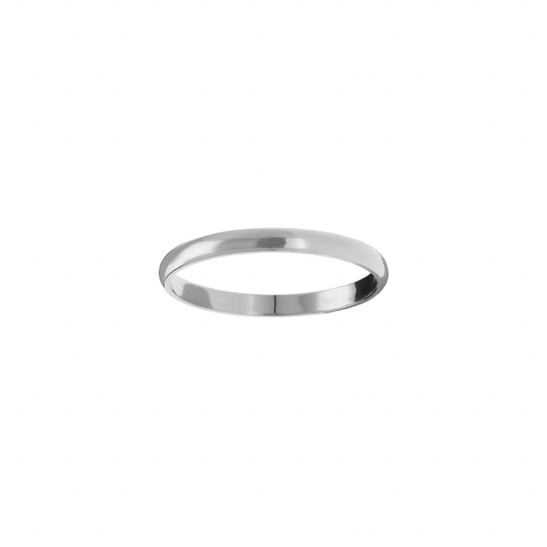 Trouwring 1/2 armband 2 mm in staal met gepolijste afwerking