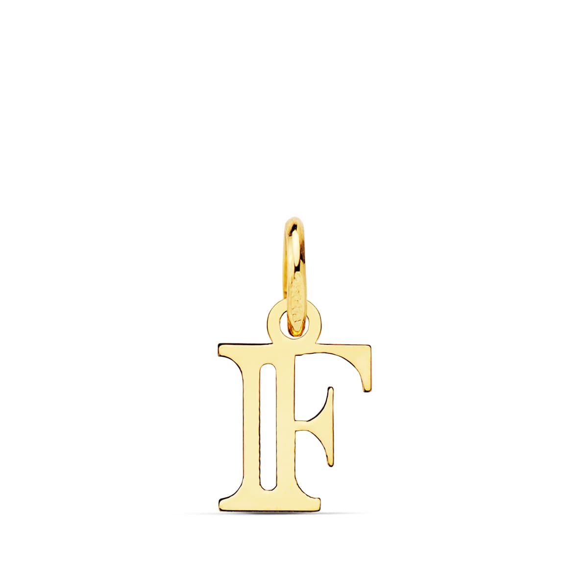 18K Yellow Gold Pendant Initial "f" 11X8 mm