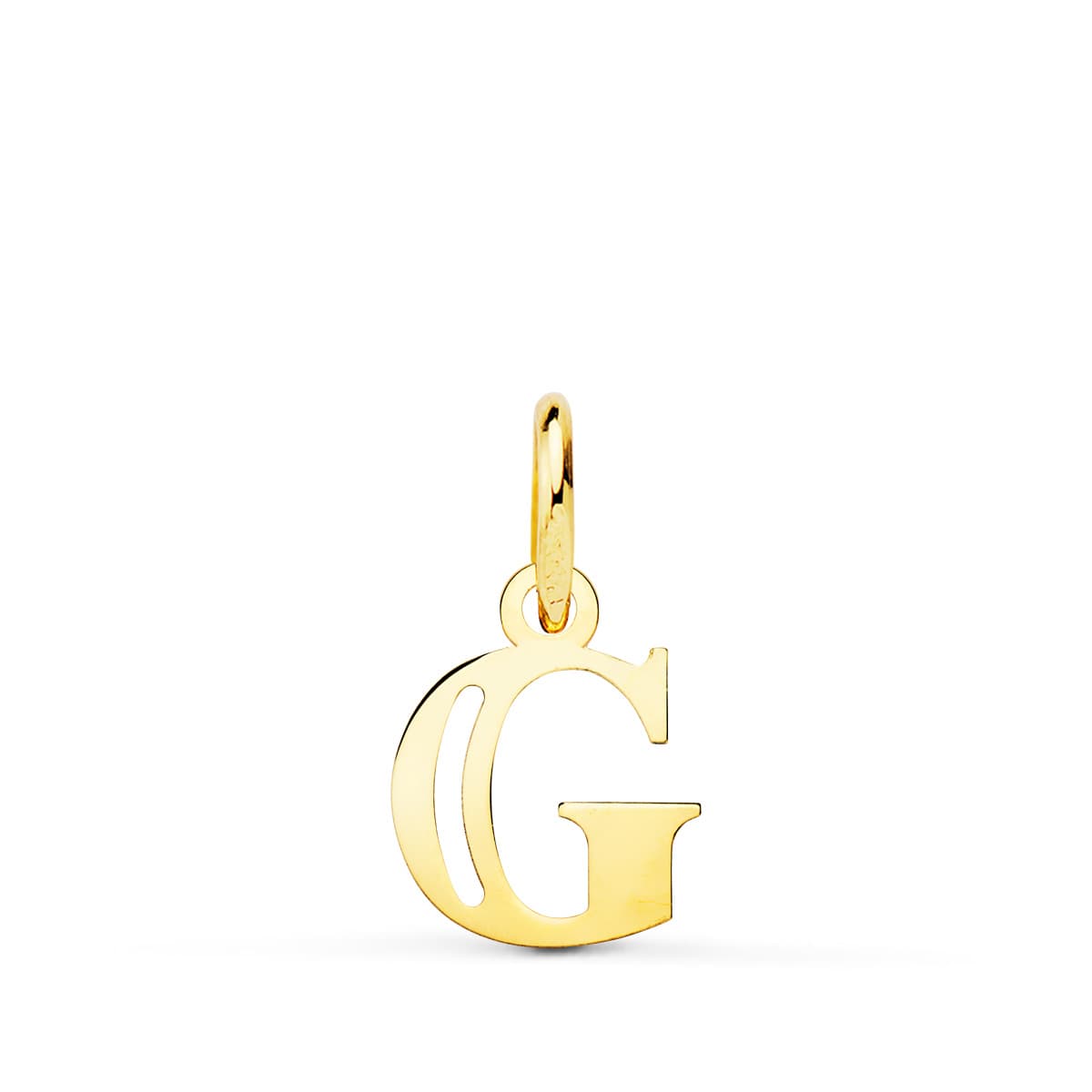 18K geelgouden hanger met initiële "g" 11X9 mm