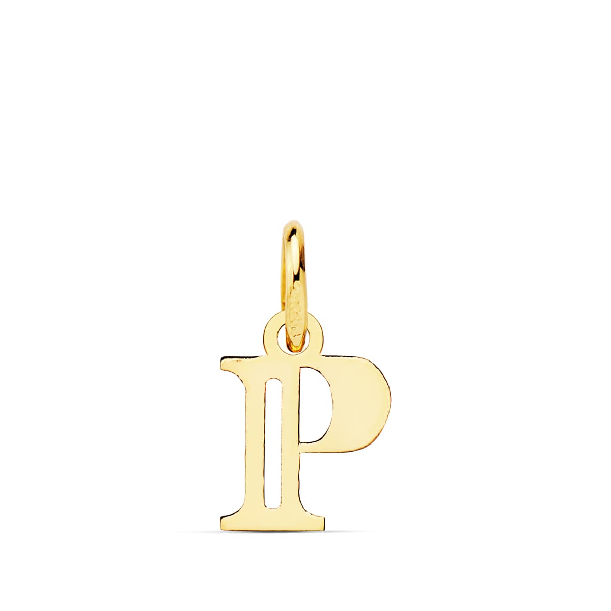Pingente inicial "p" em ouro amarelo 18K 11X9 mm