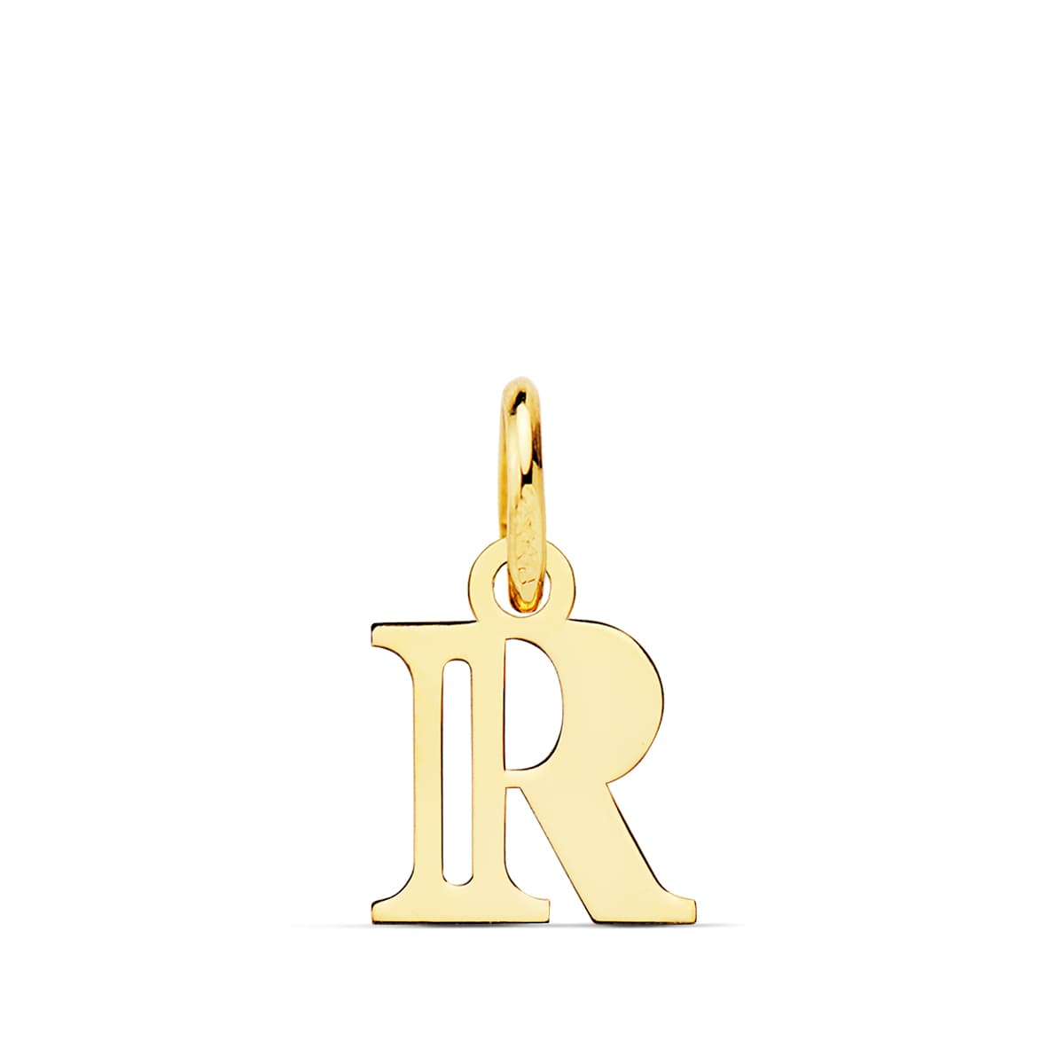 18K geelgouden hanger met initiële "r" 11X9 mm