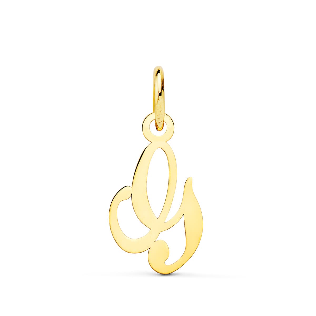 18K gult gull anheng Initial "g" 12X9 mm