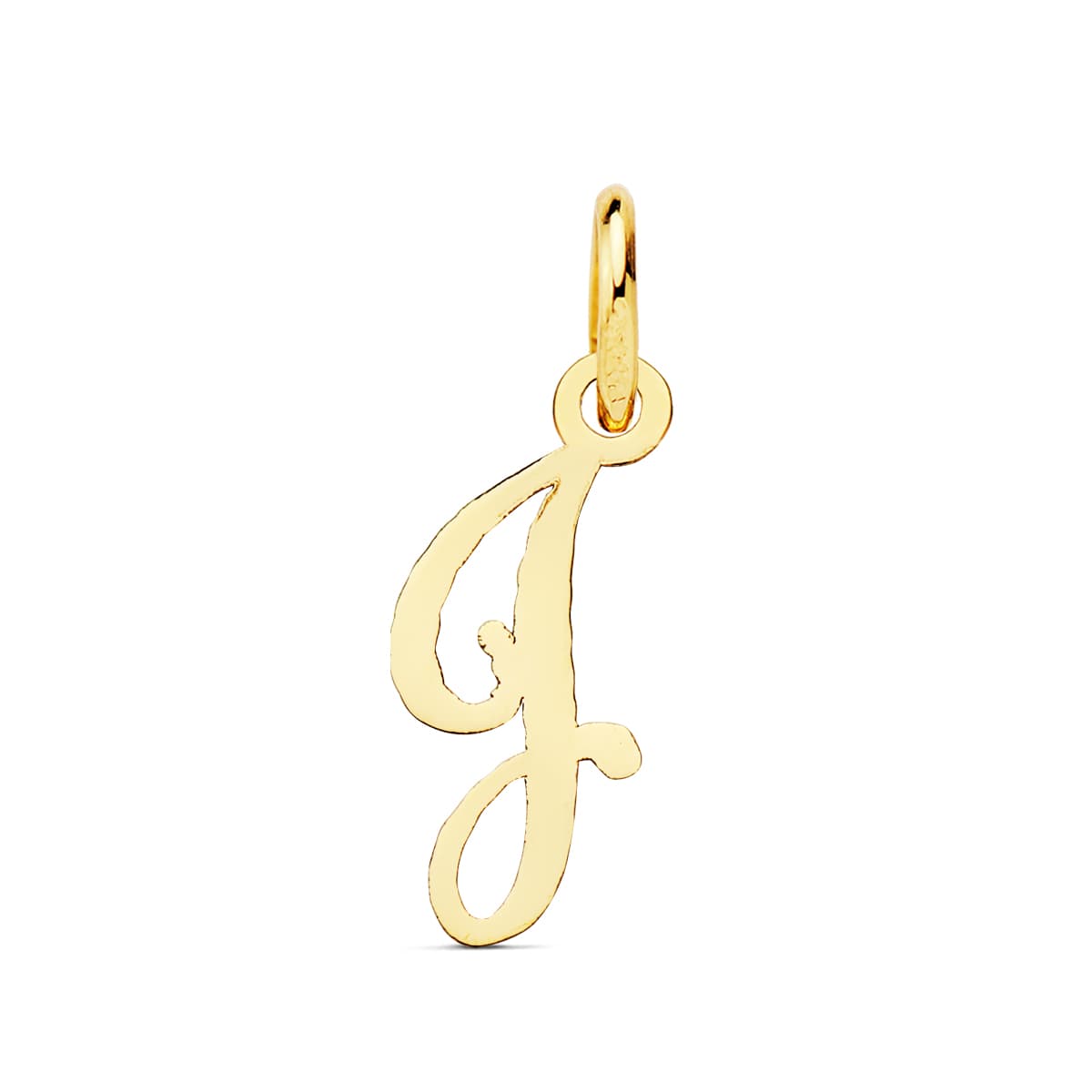 18K gult gull anheng Initial "j" 15X6 mm