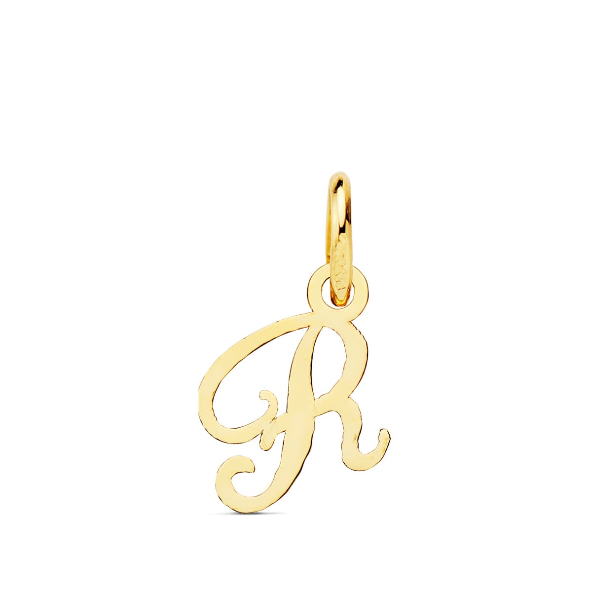 18K Pendentif Initial en Or "r" 11X9 mm