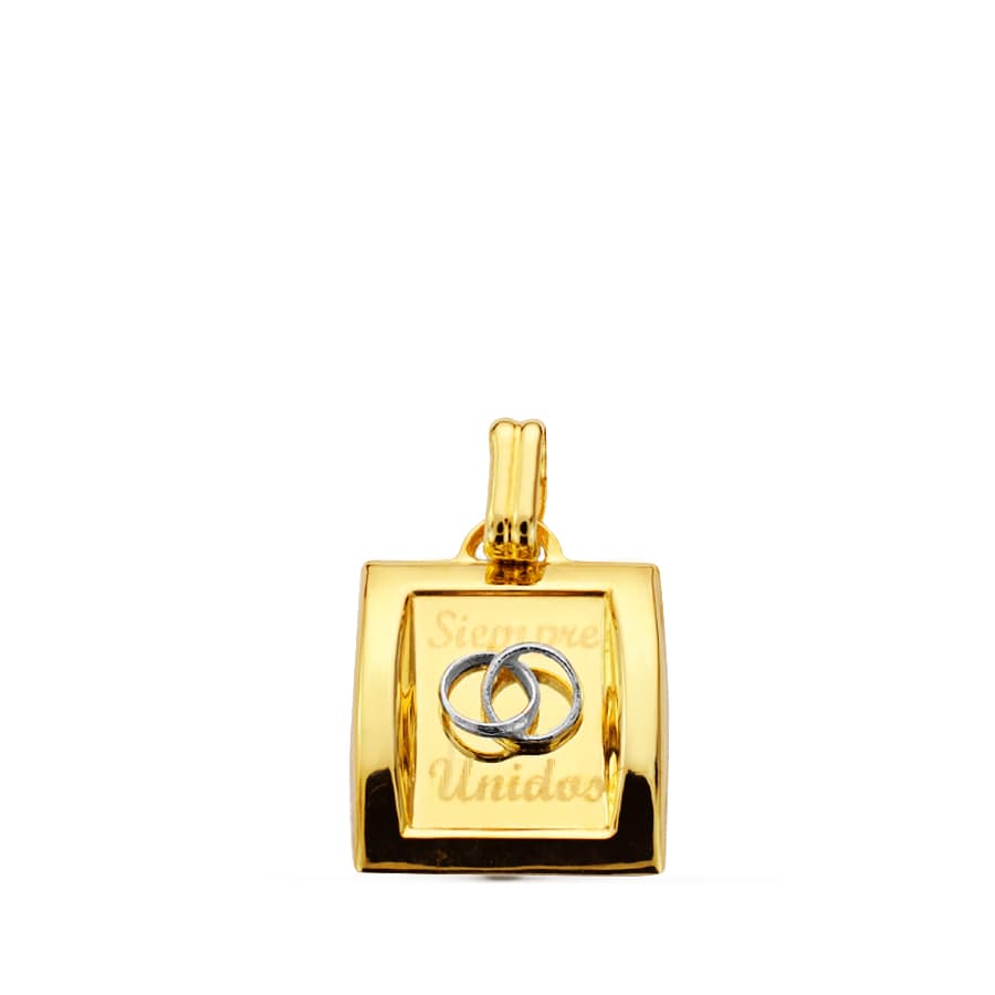 9K Pendentif en Or Bicolore 19X15 mm