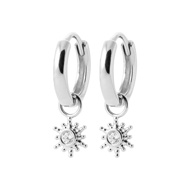 Charm - Star - Silver - Hoop earrings