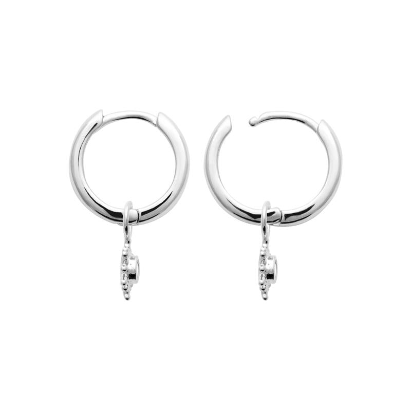 Charm - Star - Silver - Hoop earrings