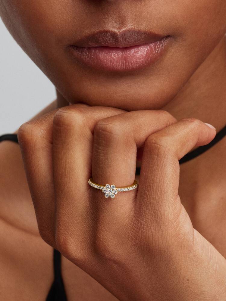 anillo Pandora - Flor dorada brillante | 164499C01