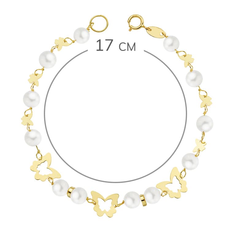 聖体拝領ビーズ ブレスレット 18K イエロー ゴールド 55 mm 17 Cm