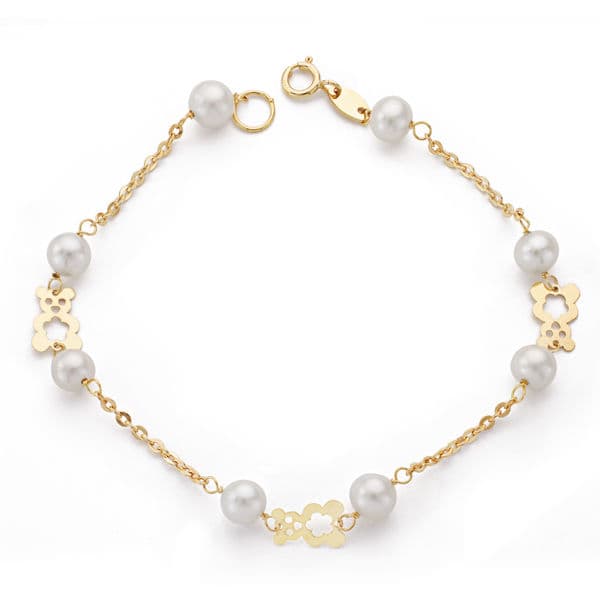 聖体拝領ビーズ ブレスレット 18K イエロー ゴールド 55 mm 17CM