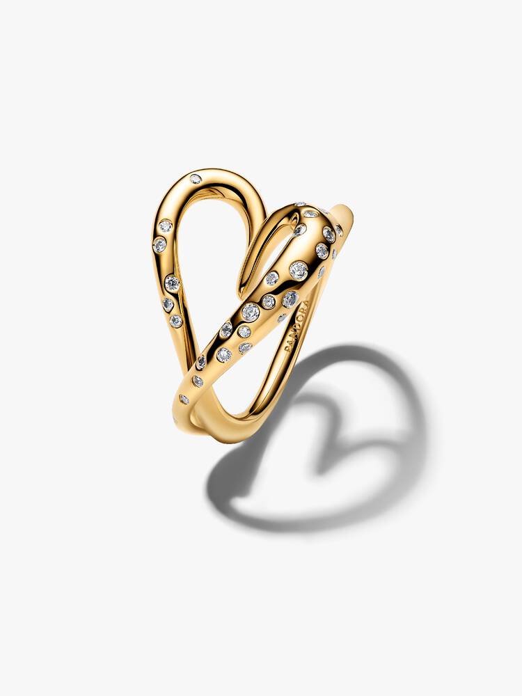 Klingeln Pandora - Bio-Herz-Set in Gold | 164675C01