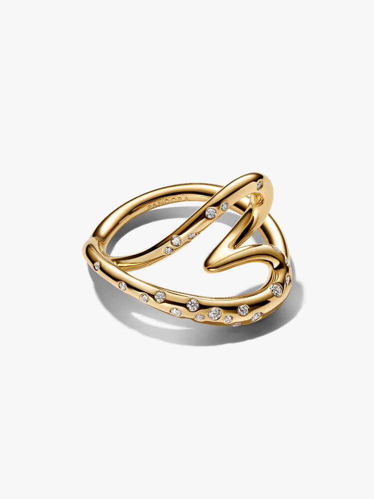 Klingeln Pandora - Bio-Herz-Set in Gold | 164675C01