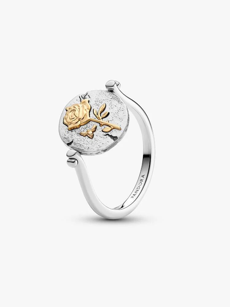Vändbar roséguld medaljongring | Pandora
