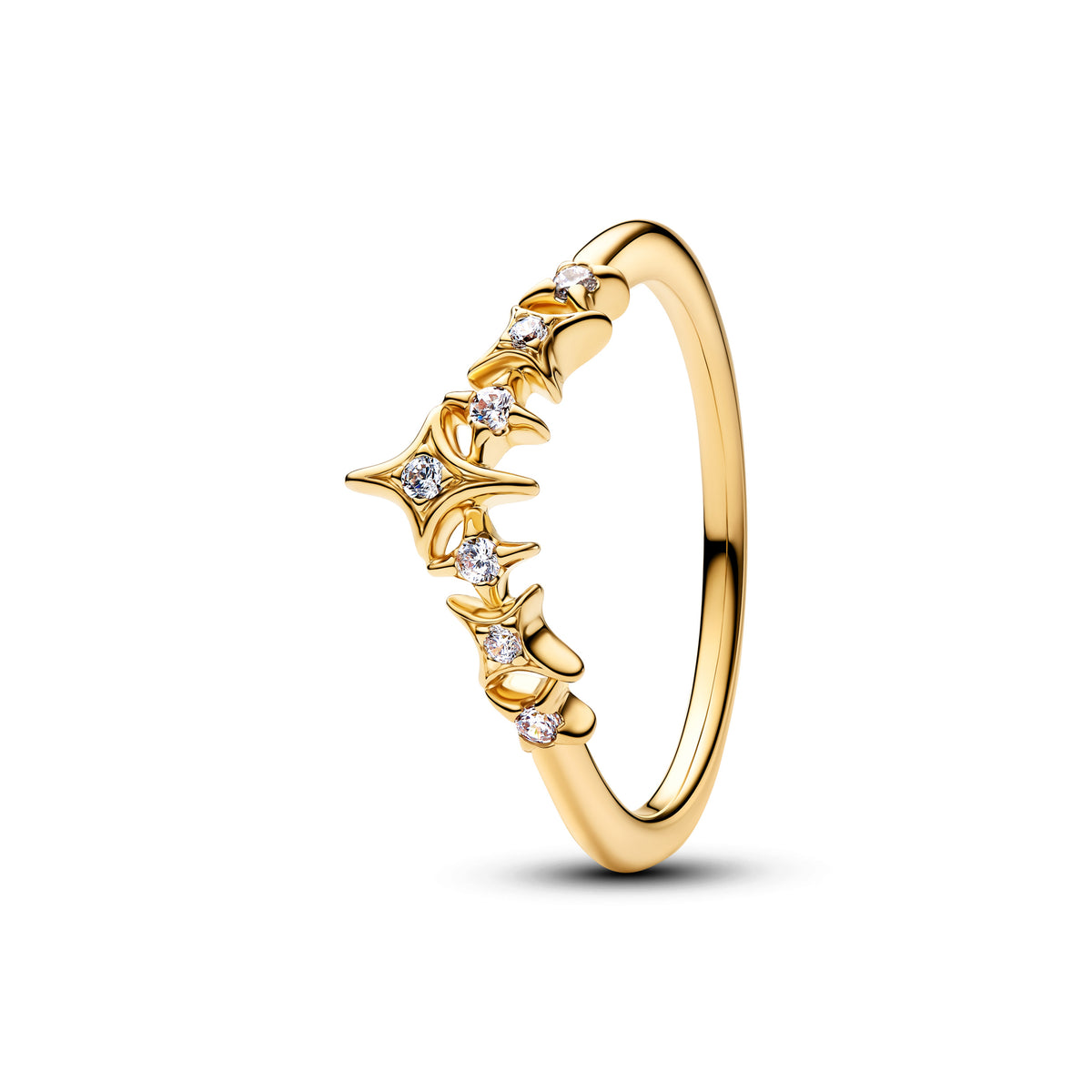 Bague Diadème Étoilé Doré