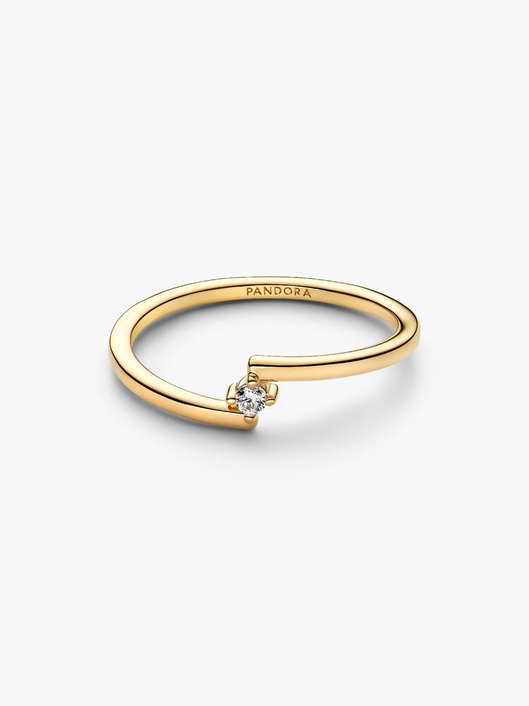 Anello placcato oro 14k con zirconi chiari