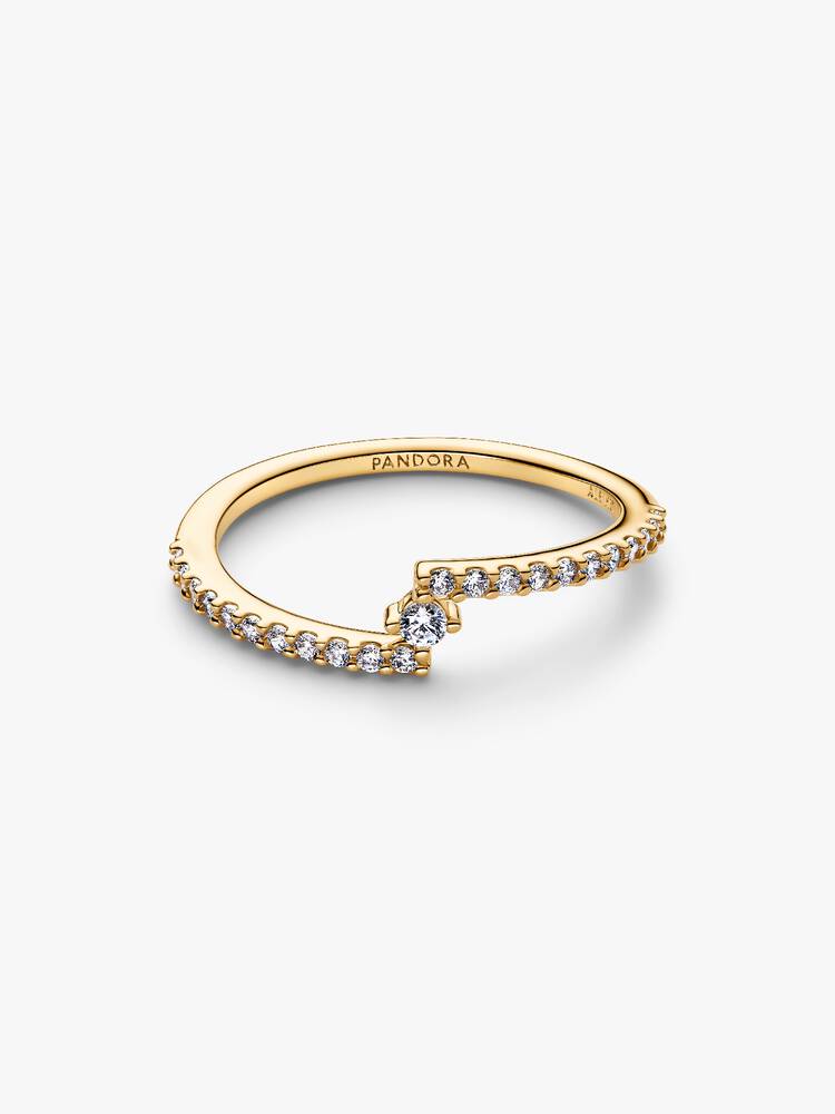 14-karätig vergoldeter Ring mit klarem Zirkonia