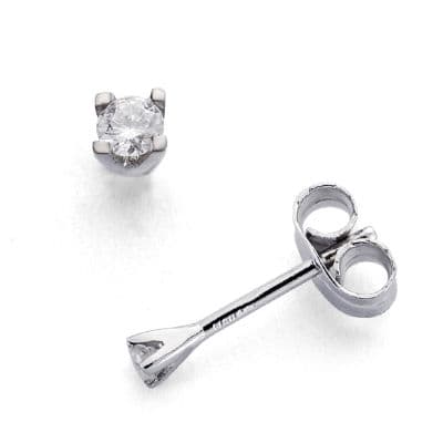 ダイヤモンド 18K ホワイトゴールド ピアス 4mm avalanche K18星ピアス K18