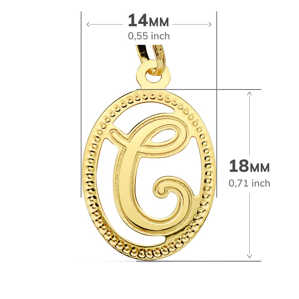 Initial Pendel 18K Initial C 21X14 mm