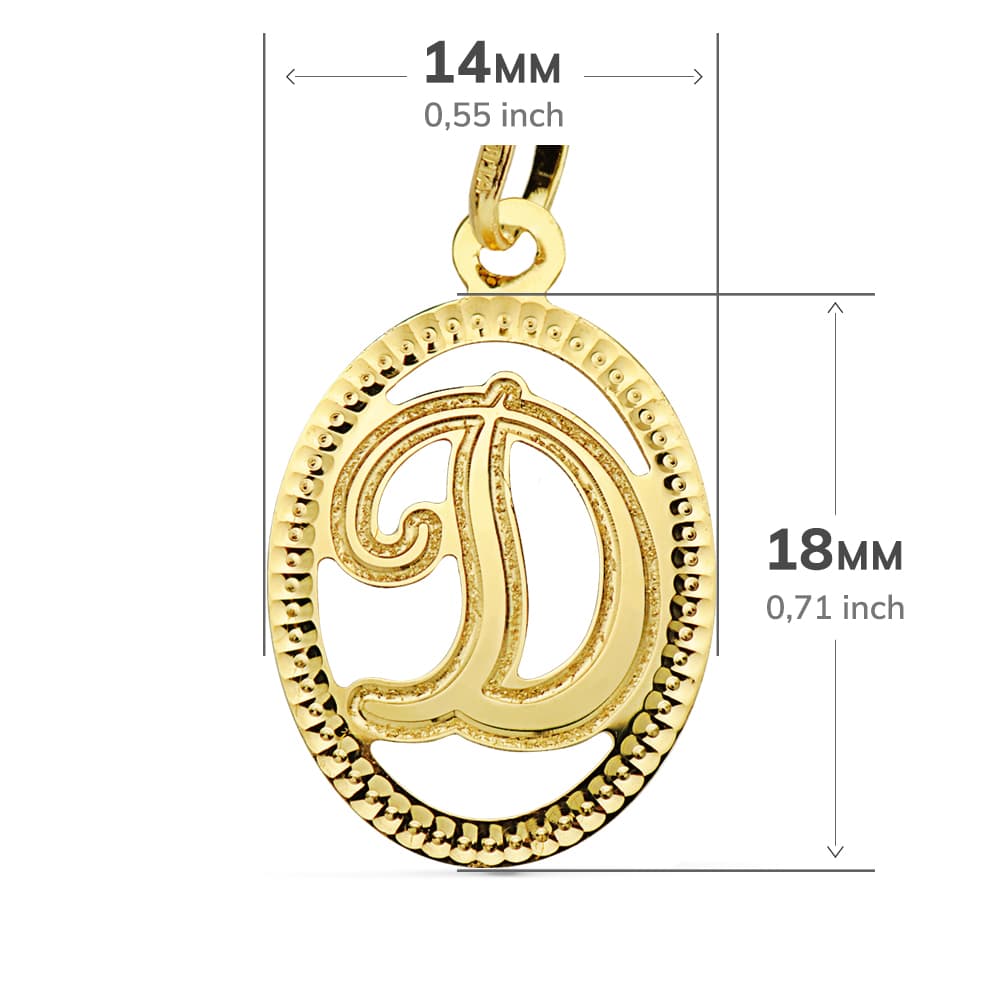Initial Pendant 18K Initial D 21X14 mm