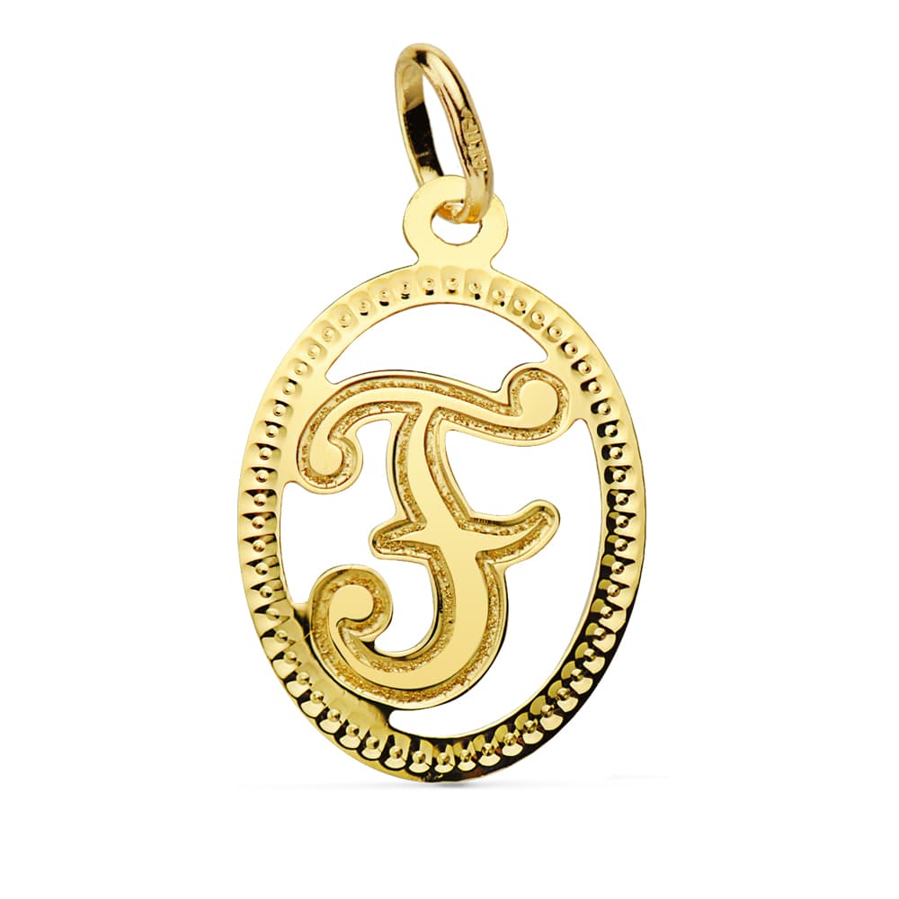 Initiële hanger 18K Initiële F 21X14 mm