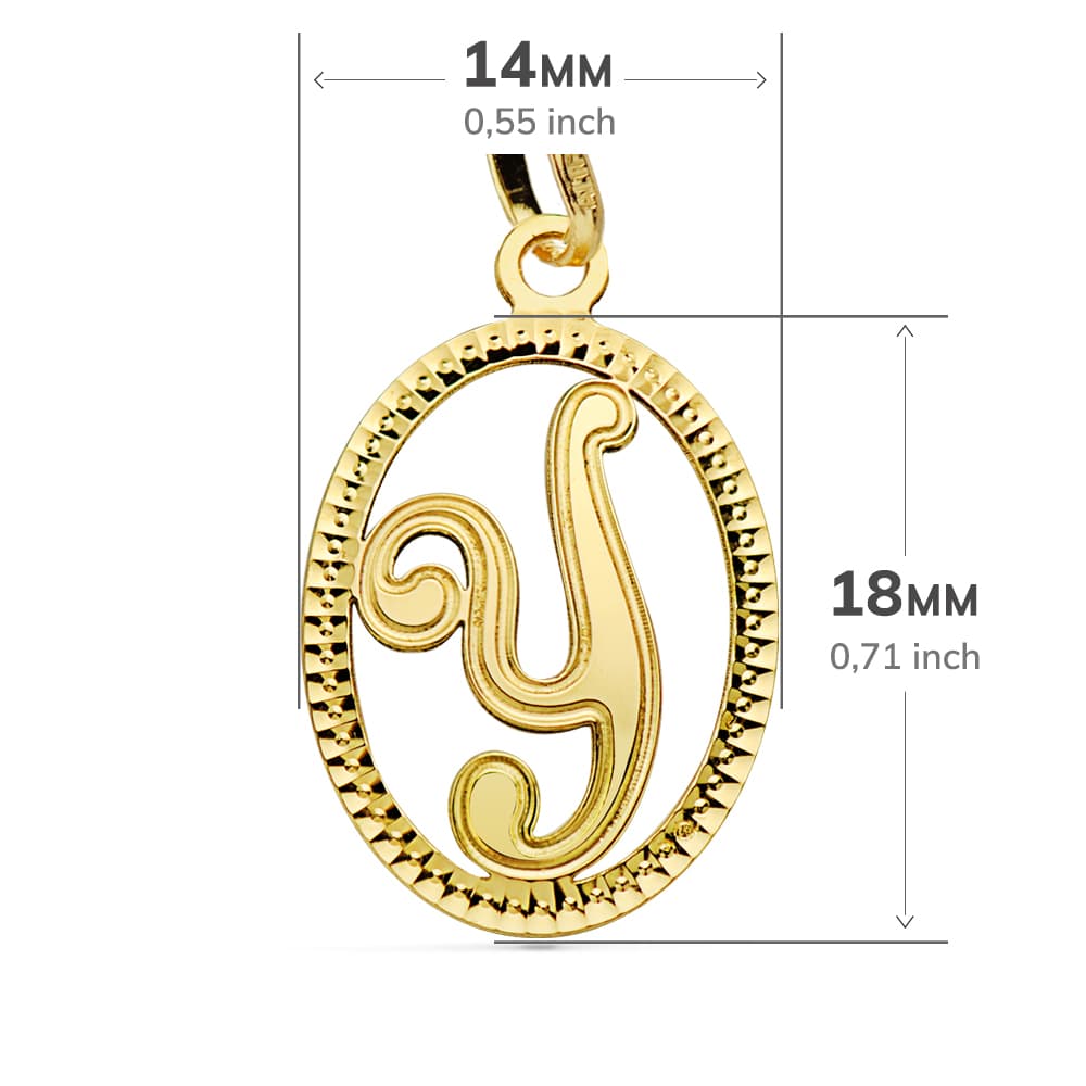 18K guld indledende "y" vedhæng