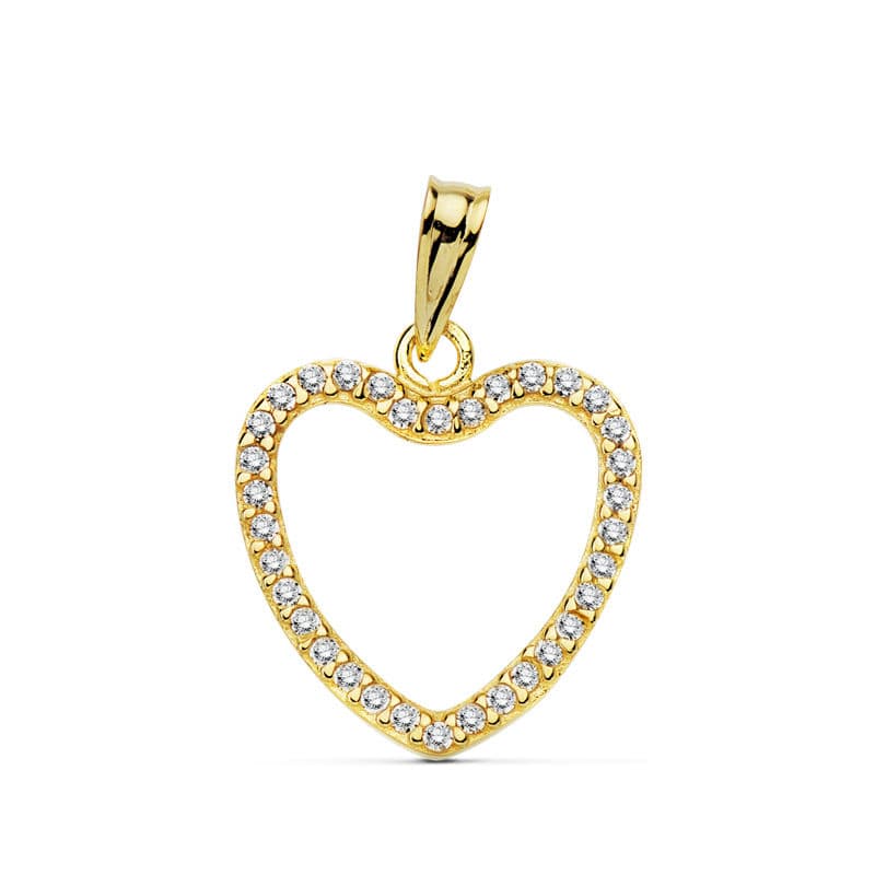 18K Guld Guld Zirkon Hjärthänge 16X16 mm
