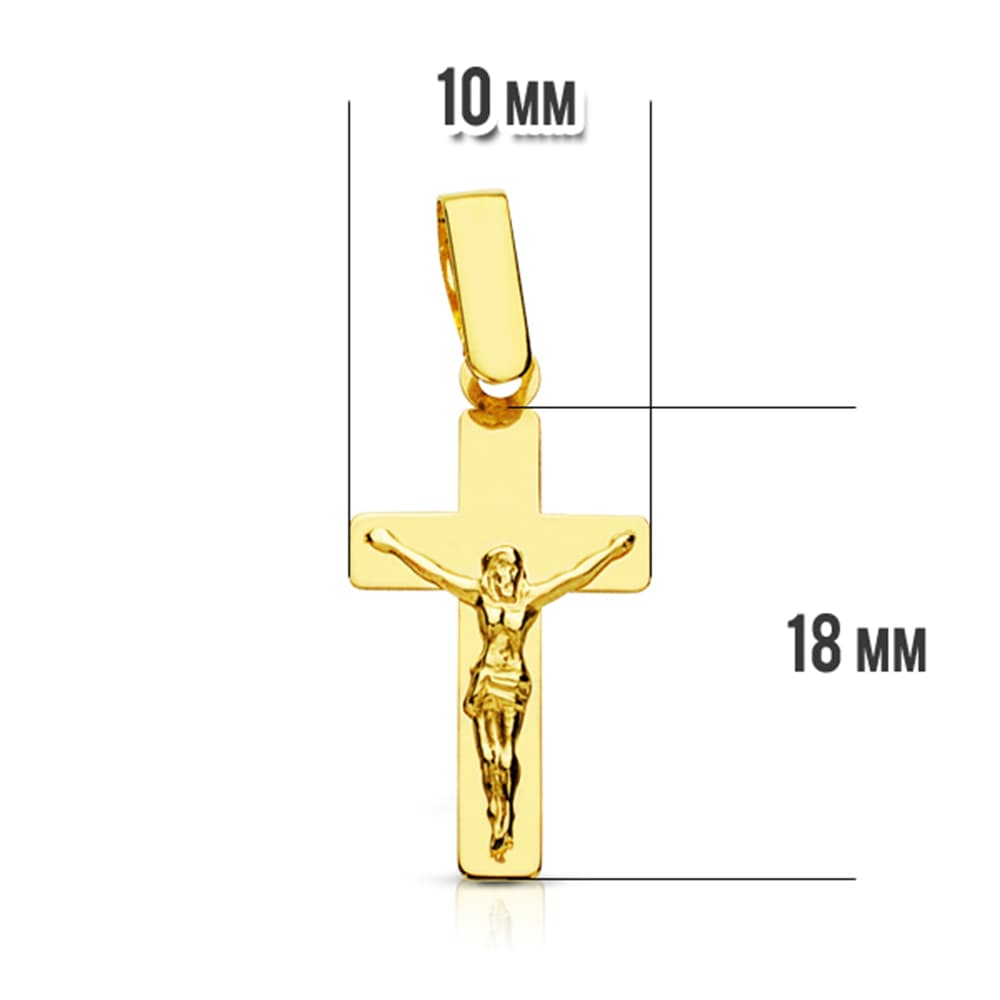 18K Sarı Altın Haç Düz İsa 20X11 mm