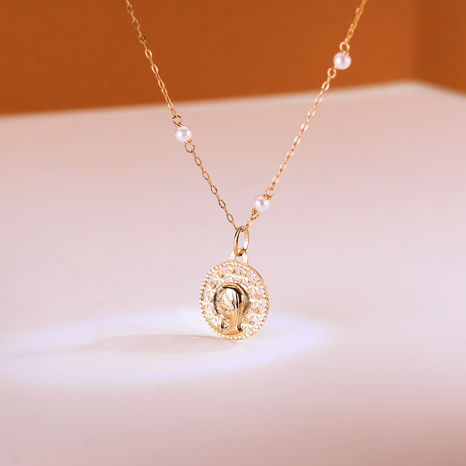 18K genombruten Virgin Girl Medalj 16MM