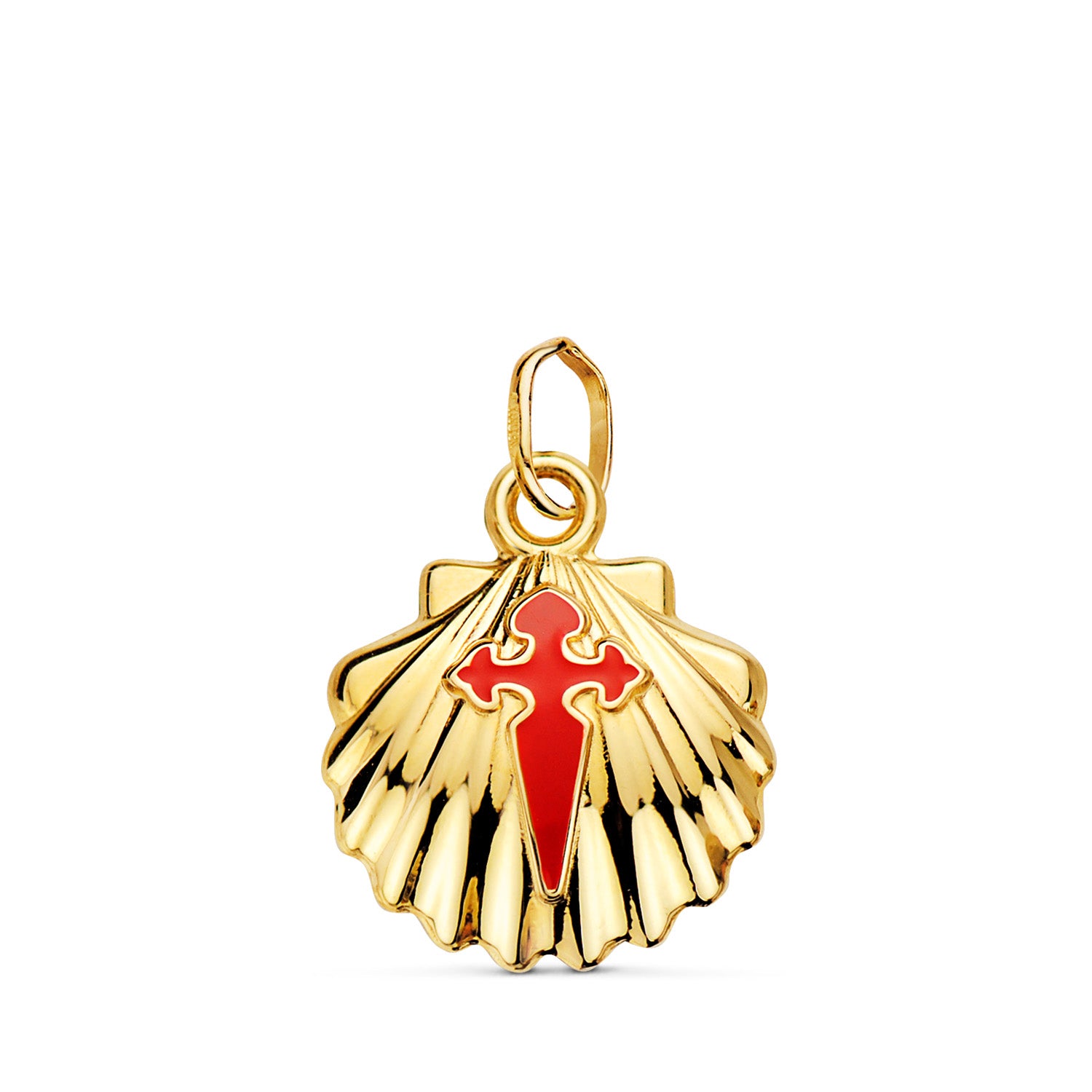 18K Simple Scallop Shell Pendant 14 mm