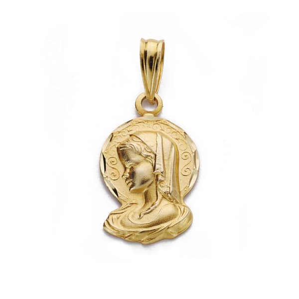 Medalj Silhouette of Virgin Girl 18K DIAMANT 19X16 mm