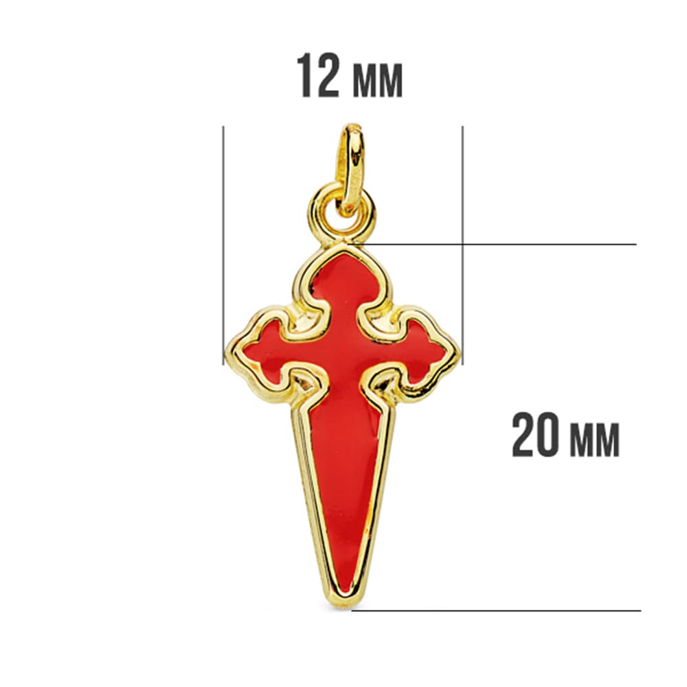 Crucea Sfântului Iacob din aur galben de 18K