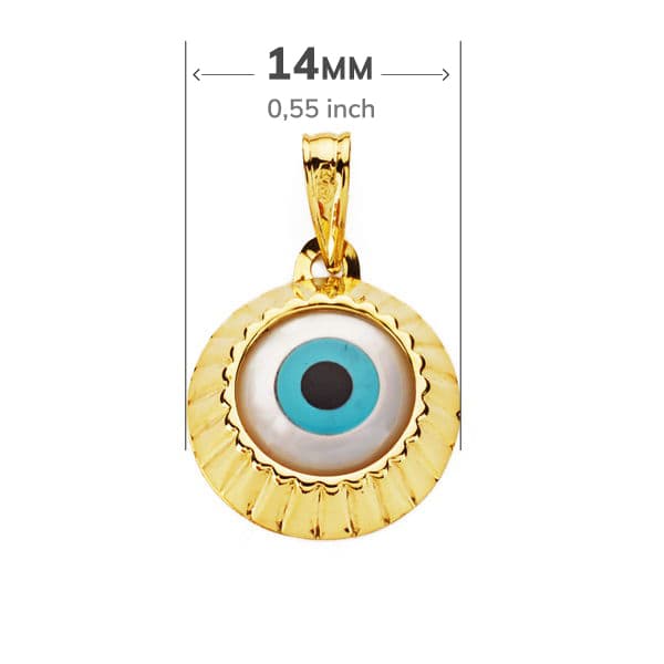 18K guld øjenvedhæng. 16 x 14 mm