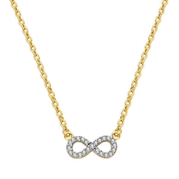 18K tofarvet guld Infinity vedhæng 12X5 mm kæde ????45 cm