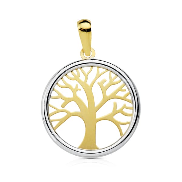 18K guld vedhæng Tree Of Life Bicolor Guld 20 mm