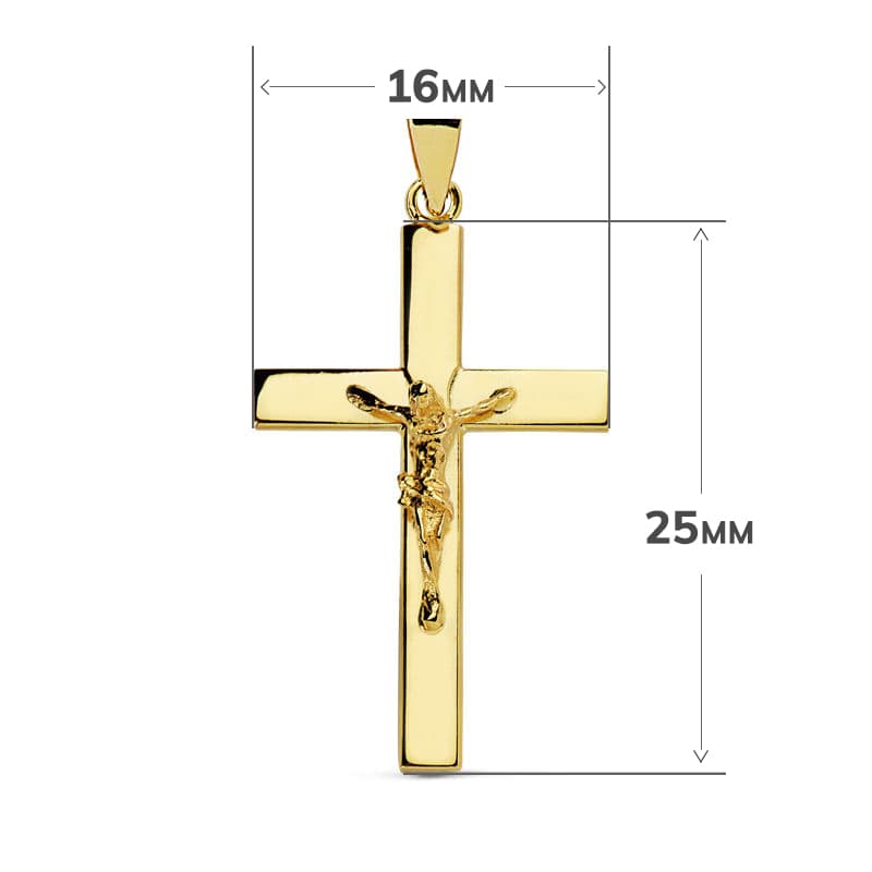 Cruz Oro Amarillo 18K con Cristo 25X16X3 mm