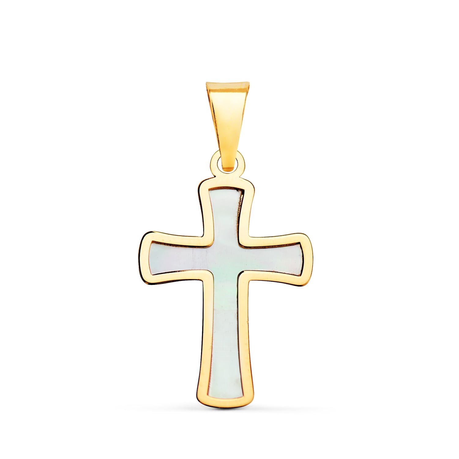 Cruce din Aur Galben de 18K și sidef 18 X 12 mm
