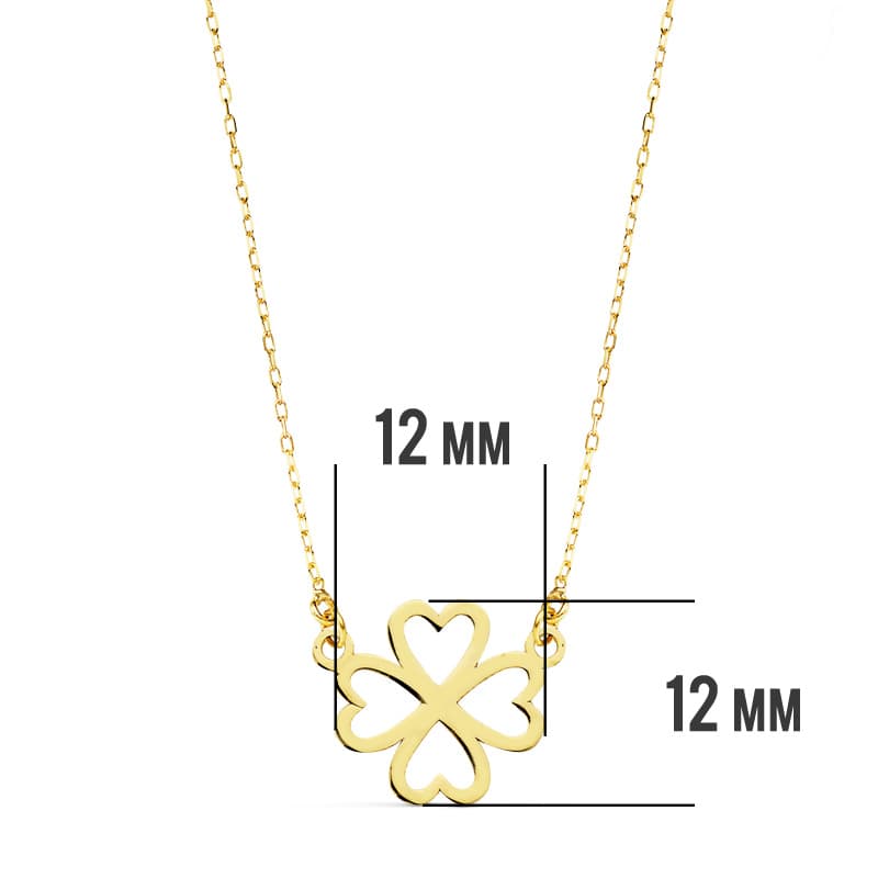 18 Ayar Sarı Altın Kolye Kalpler 12 mm 45 Cm