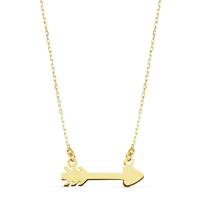 Collier Or Jaune 18K Flèche de Cupidon 20X6 MM45 Cm