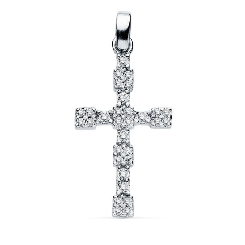 Kruis 18K Witgoud Zirkonia 21X13 mm