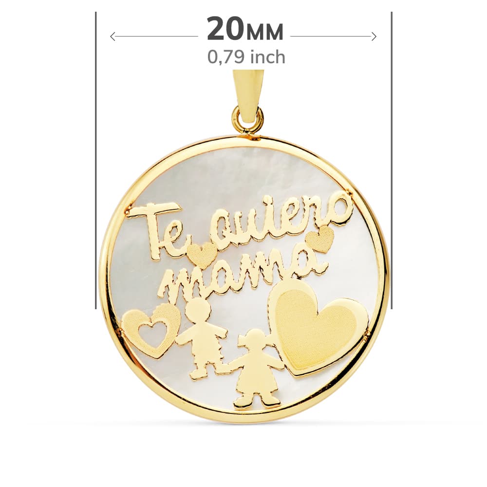 9 Ayar Altın Sedef Kolye 20MM