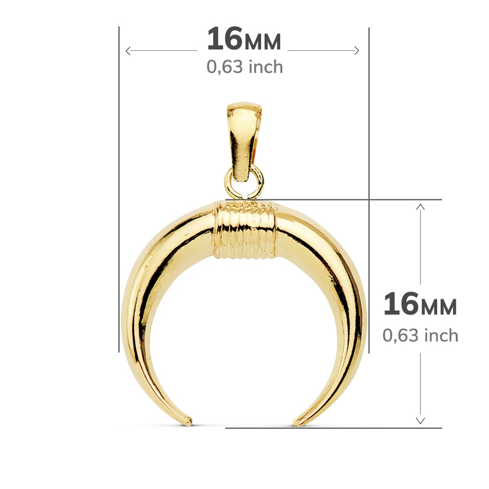 Pandantiv Corn Aur Galben 18K 16X16 mm